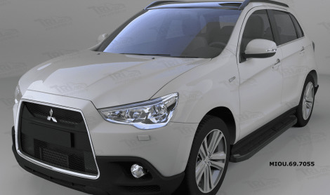 Пороги алюминиевые (Corund Black) для Mitsubishi ASX