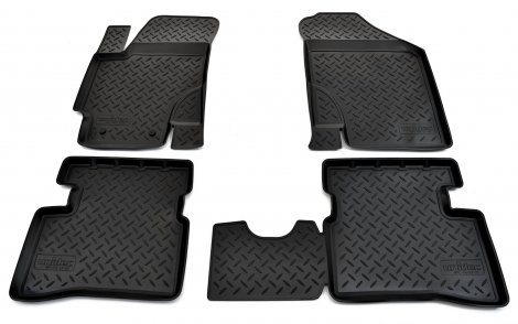 Ковры салонные полиуретан "NorPlast" для Kia Rio (черный)