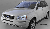 Пороги алюминиевые (Corund Black) для Volvo XC90