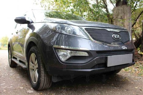 Защитная сетка радиатора ProtectGrille Optimal верхняя для KIA Sportage (2010-2014 Хром)