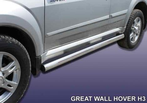 Пороги Slitkoff стальная трубадля Great Wall Hover H3 (2010-2014)