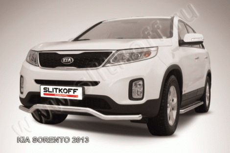 Защита переднего бампера Slitkoff для Kia Sorento (2012-2015)