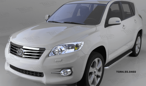 Пороги алюминиевые (Ring) для Toyota RAV4 (2006-2009)