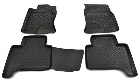 Ковры салонные полиуретан "NorPlast" для Toyota Land Cruiser Prado 120 (черный)
