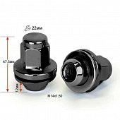 Колесная гайка черного цвета 734848BKCR для Toyota Land Cruiser 100 (Оригинальные диски)