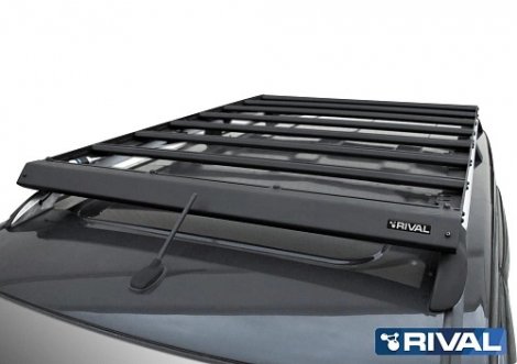 Алюминиевый экспедиционный багажник Rival на рейлинги для УАЗ Patriot (181.5х123)