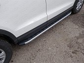 Пороги алюминиевые (карбон/серебро) для Audi Q3 (2011-н.в.)