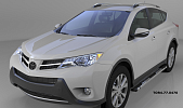 Пороги алюминиевые (Emerald Black) для Toyota RAV4