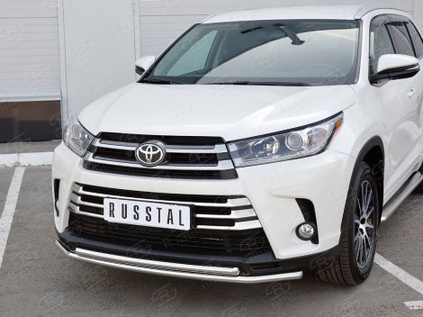 Передняя защита Russtal для Toyota Highlander (2016-н.в.)