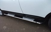 Пороги алюминиевые (Sapphire Black) для Infiniti FX (2009-2013)