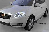 Пороги алюминиевые (Sapphire Black) для Geely Emgrand X7
