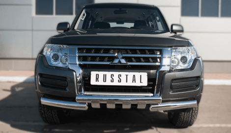 Передняя защита Russtal для Mitsubishi Pajero 4 (2014-н.в.)