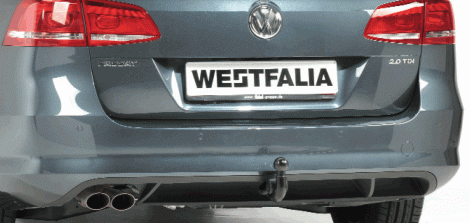 Убирающийся за бампер фаркоп Westfalia с электрикой для Volkswagen Passat B7 седан (2011-2015)