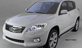 Пороги алюминиевые (Emerald Black) для Toyota RAV4 2009-2012 г.в.