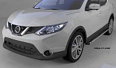 Пороги алюминиевые Can Otomotiv Emerald Black для Nissan Qashqai (2014-н.в.)