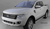 Пороги алюминиевые (Ring) для Ford Ranger (2011-н.в.)