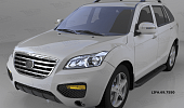 Пороги алюминиевые (Corund Black) для Lifan X60