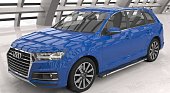 Пороги алюминиевые (Emerald Black) для Audi Q7 (2015-н.в.)