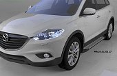 Пороги алюминиевые (Sapphire Silver) для Mazda CX9