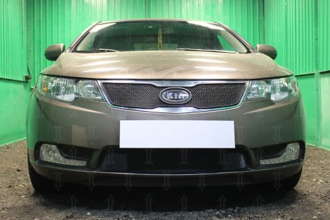 Защитная сетка радиатора ProtectGrille нижняя для KIA Cerato (2011-2013 Черная)