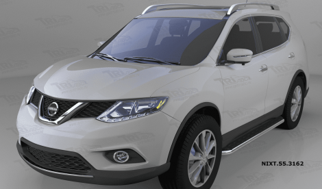 Пороги алюминиевые (Ring) для Nissan X-Trail