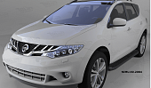 Пороги алюминиевые (Corund Black) для Nissan Murano