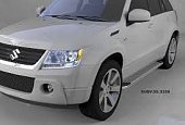 Пороги алюминиевые (Opal) для Suzuki Grand Vitara