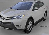 Пороги алюминиевые (Onyx) для Toyota RAV4 (силовой крепеж)