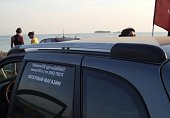 Рейлинги на крышу АПС для Lada Kalina универсал (2013) серые