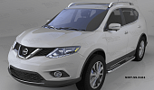 Пороги алюминиевые (Zirkon) для Nissan X-Trail