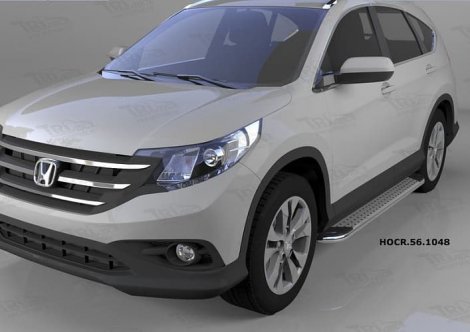 Пороги алюминиевые (Opal) для Honda CR-V (2012-н.в.)
