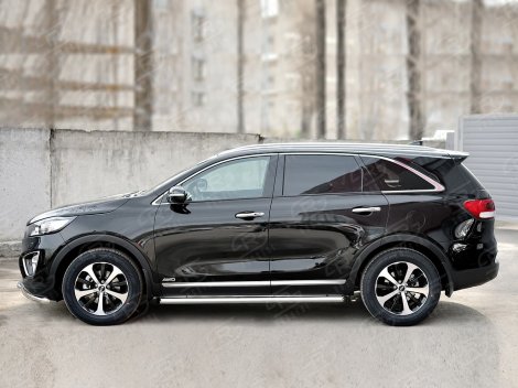 Защита порогов Russtal для Kia Sorento Prime (2015-2018)