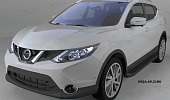 Пороги алюминиевые (Corund Black) для Nissan Qashqai (2014-н.в.)