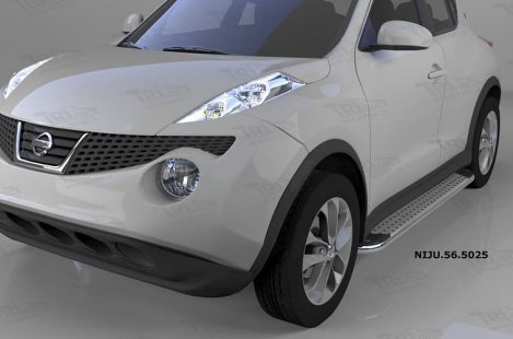 Пороги алюминиевые (Opal) для Nissan Juke