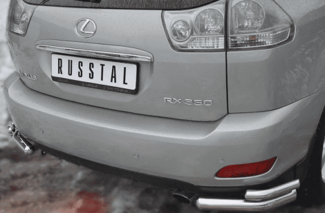 Защита заднего бампера уголки D63xD42 "RUSSTAL" для Lexus RX300