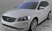 Пороги алюминиевые (Corund Black) для Volvo XC60