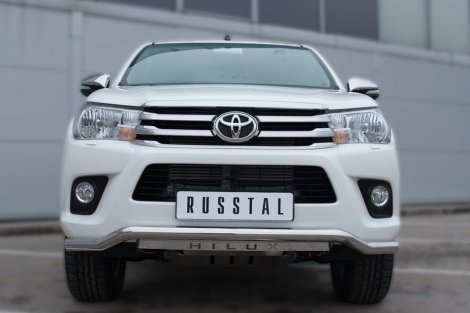 Передняя защита Russtal с надписью для Toyota Hilux (2015-2020)