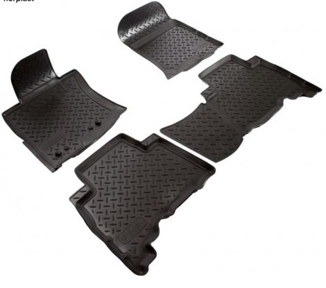 Ковры салонные полиуретан "NorPlast" для Toyota Land Cruiser Prado 150 (J150) (черный)