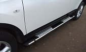 Пороги алюминиевые (Emerald Black) для Kia Sorento