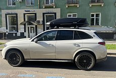 Бокс на крышу Saturn 520 DUO и багажник Rollster Mercury на Mercedes-Benz GLC