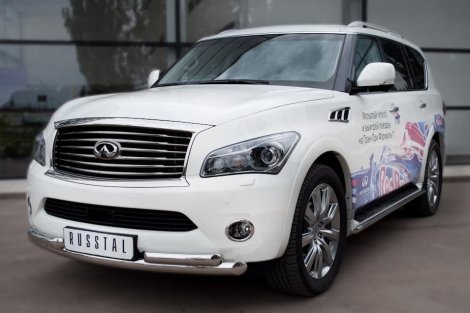 Передняя защита Russtal для Infiniti QX56 (2010-2013)