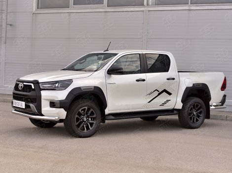 Передняя защита Russtal 76 мм для Toyota Hilux Black Onyx
