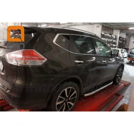 Пороги алюминиевые (Alyans) для Nissan X-Trail