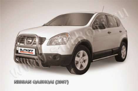 Передняя защита Slitkoff для NIssan Qashqai (2006-2010)