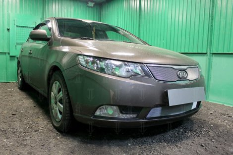 Защитная сетка радиатора ProtectGrille нижняя для KIA Cerato (2011-2013 Хром)