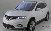 Пороги алюминиевые (Sapphire Black) для Nissan X-Trail