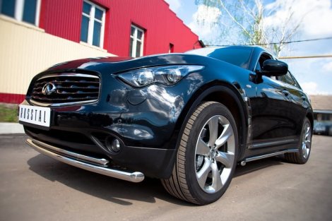 Передняя защита Russtal для Infiniti QX70 (2014-н.в.)