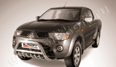 Защита переднего бампера Slitkoff для Mitsubishi L200 (2006-2009)