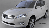 Пороги алюминиевые (Corund Black) для Toyota RAV4 (короткая база)