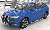 Пороги алюминиевые (Emerald Silver) для Audi Q7 (2015-н.в.)